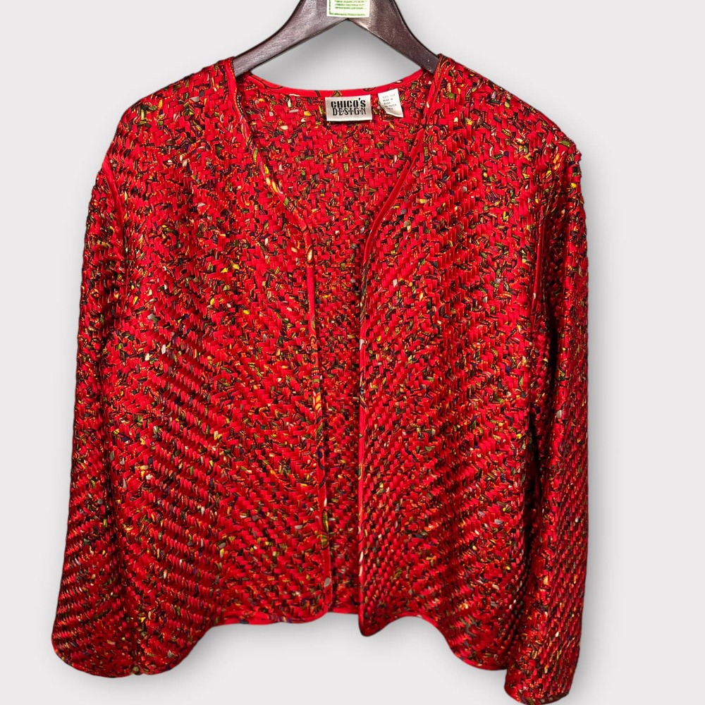 Chico's (L) Woven Silk Jacket